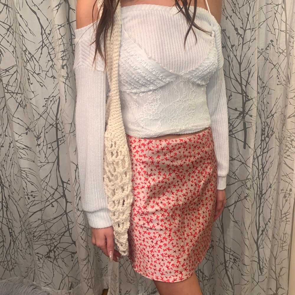 Princess polly casual pink and red mini skirt